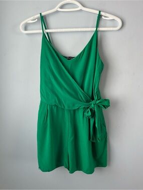 One Clothing Green Wrap Romper Side Tie Adjustable Straps Size S